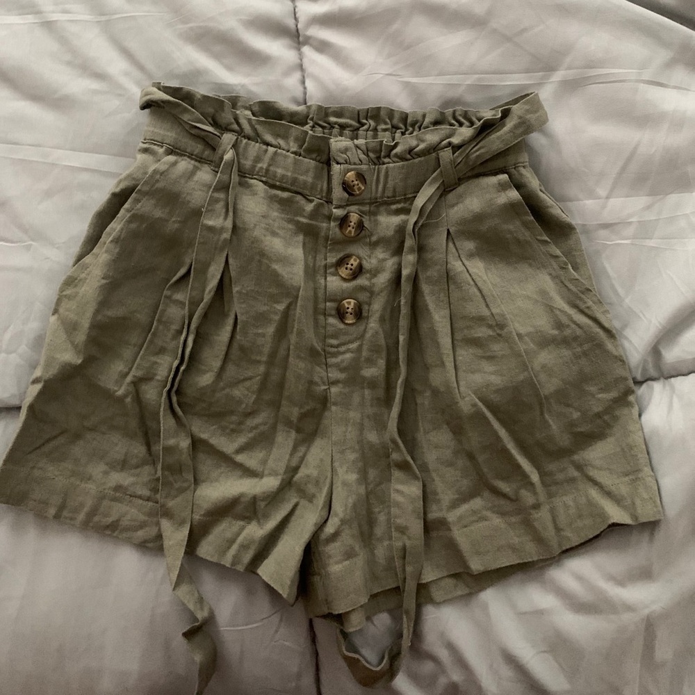 Army Green Flowy Shorts